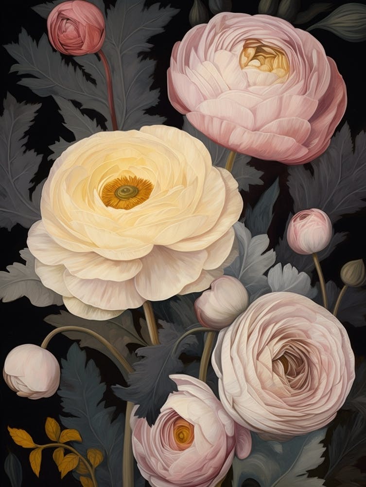 Ranunculus 3 Flower Painting
