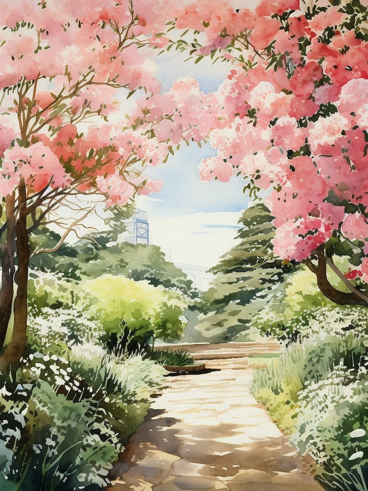 Brooklyn Botanic Garden Usa Watercolour 2