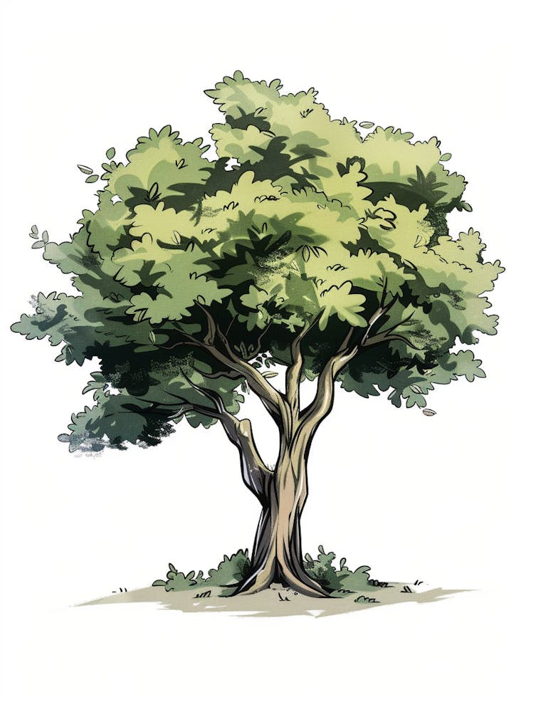 Pecan Tree Pixel Illustration 4