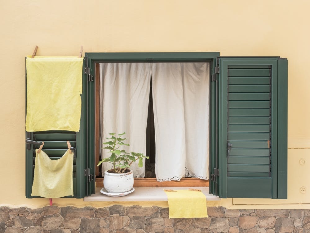 Window With Green Shutters