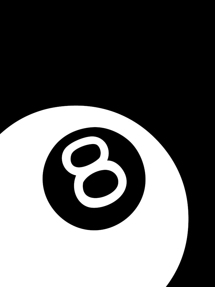 8 Ball White And Black