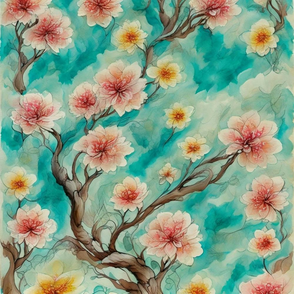 Watercolor Cherry Blossoms