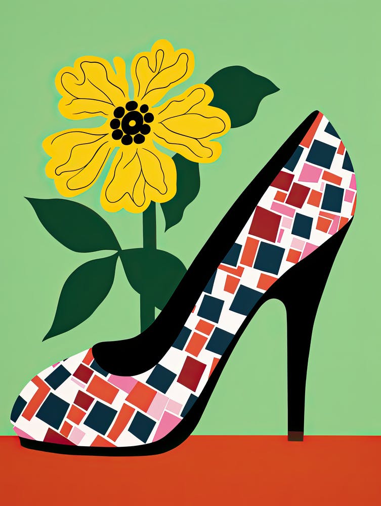 A Woman's Journey in Floral Footwear 1