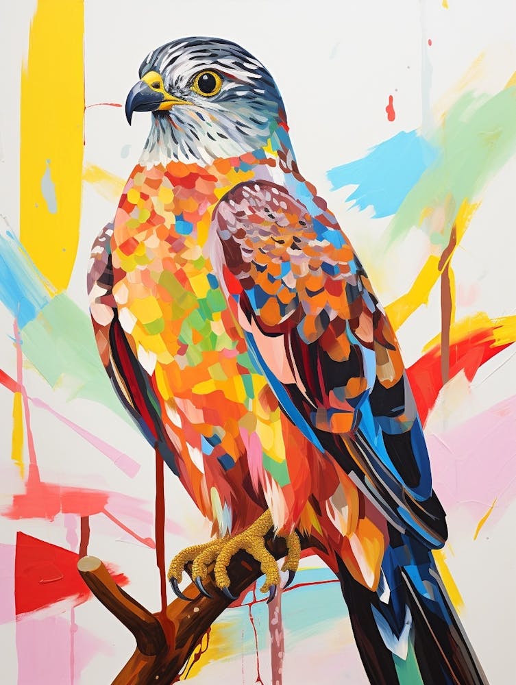 Colourful Bird Painting Eurasian Sparrowhawk 2