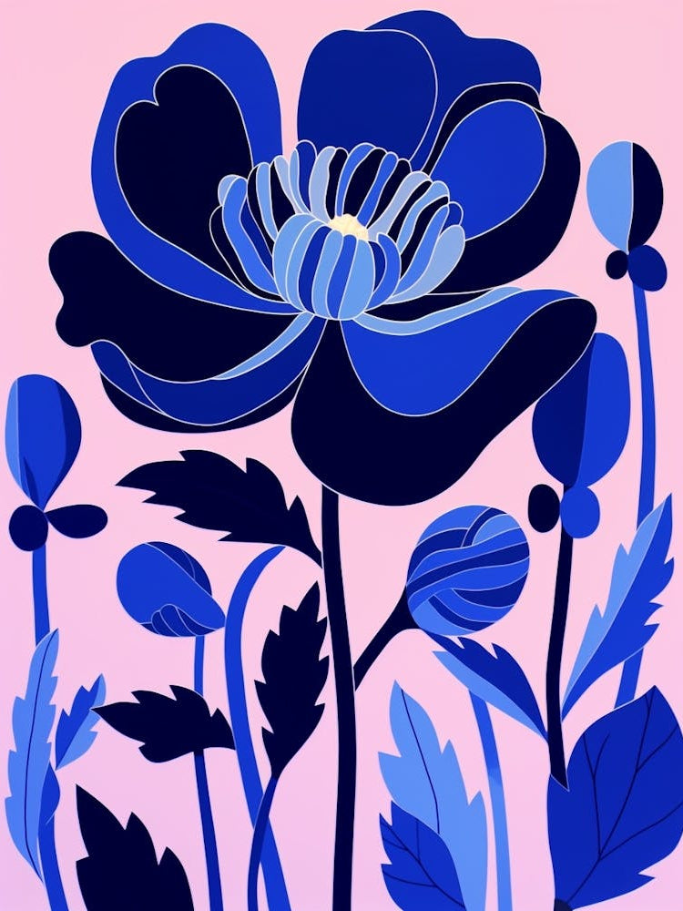 Blue Flower Illustration Tulip 3