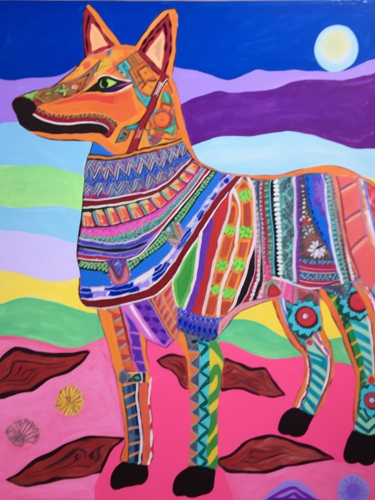 Maximalist Animal Painting Dingo 3