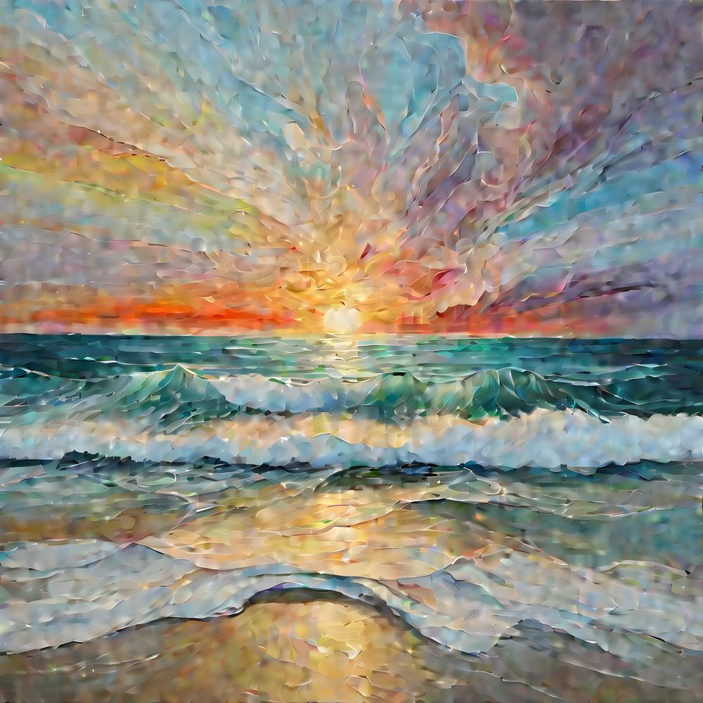 An Artistic Painting That Expresses Clear Beach Waves And Your Beautiful Colors Calm The Nerves (1)