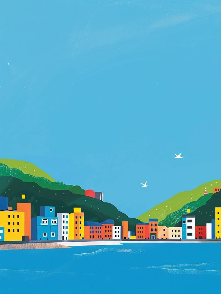 Kobe Japan 2 Colourful Illustration