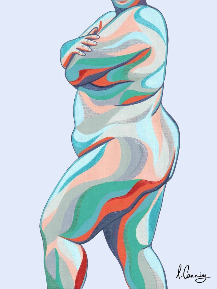 Body Positive Babe With Blue Background