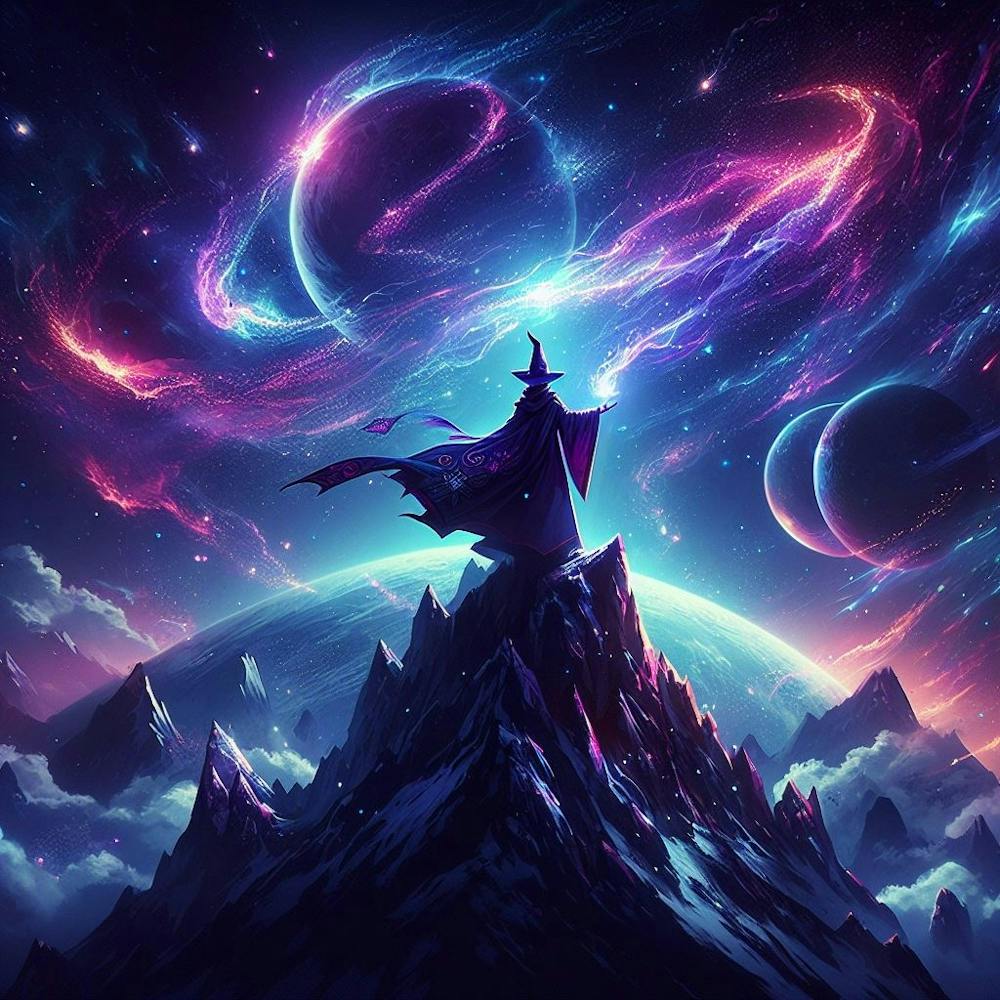 Wizard On Top Of A Mountain