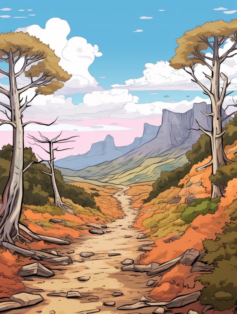 Overland Track Australia Hike Illustration