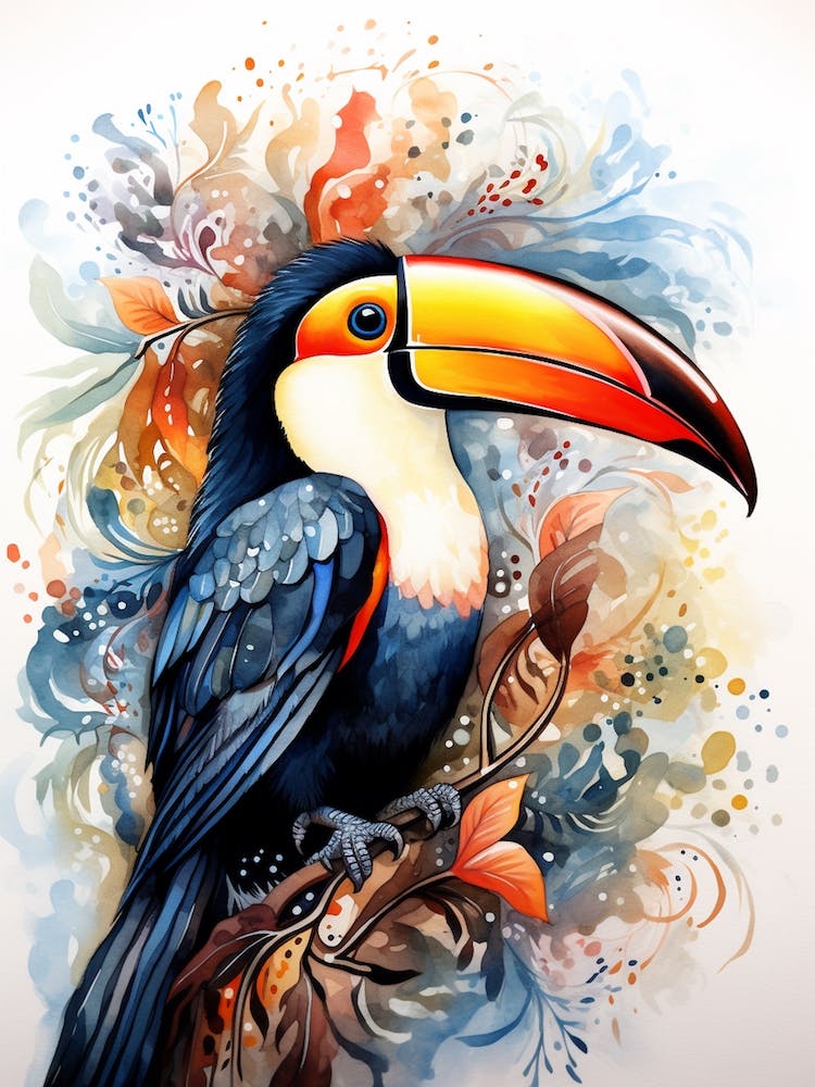 Colourful Watercolour Toucan 5