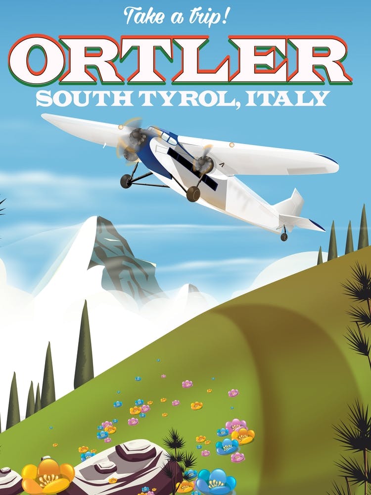 Ortler Tyrol du Sud Italie Affiche de Voyage