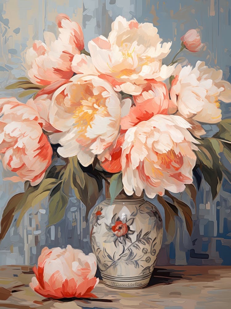 Peony Flower Still Life Painting 3 Dreamy