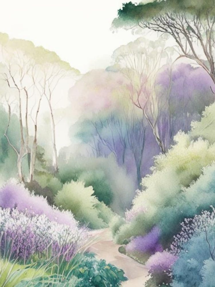 Adelaide Hills  Mount Lofty Botanic Garden, 2, Australia Pastel Watercolour