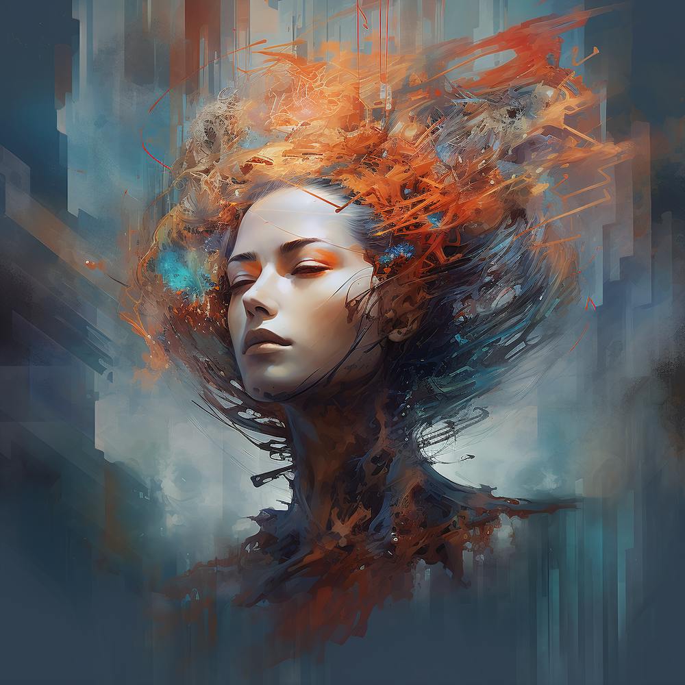 Abstract Portrait Of An Ai Thinking