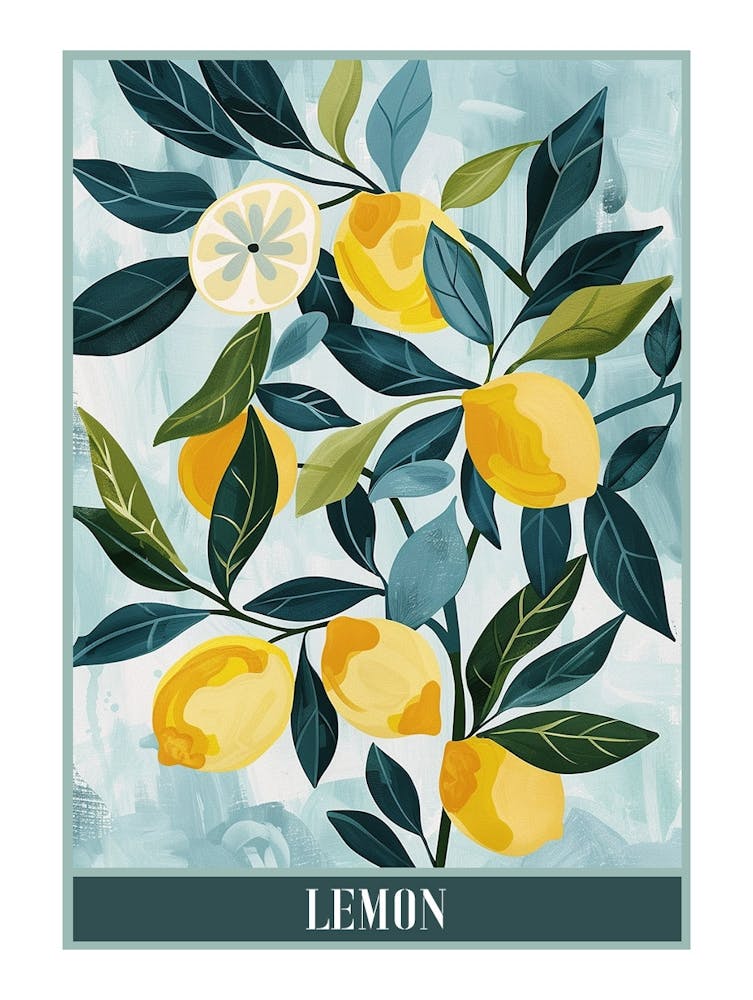 Lemon Tree Flat Illustration 4 Poster