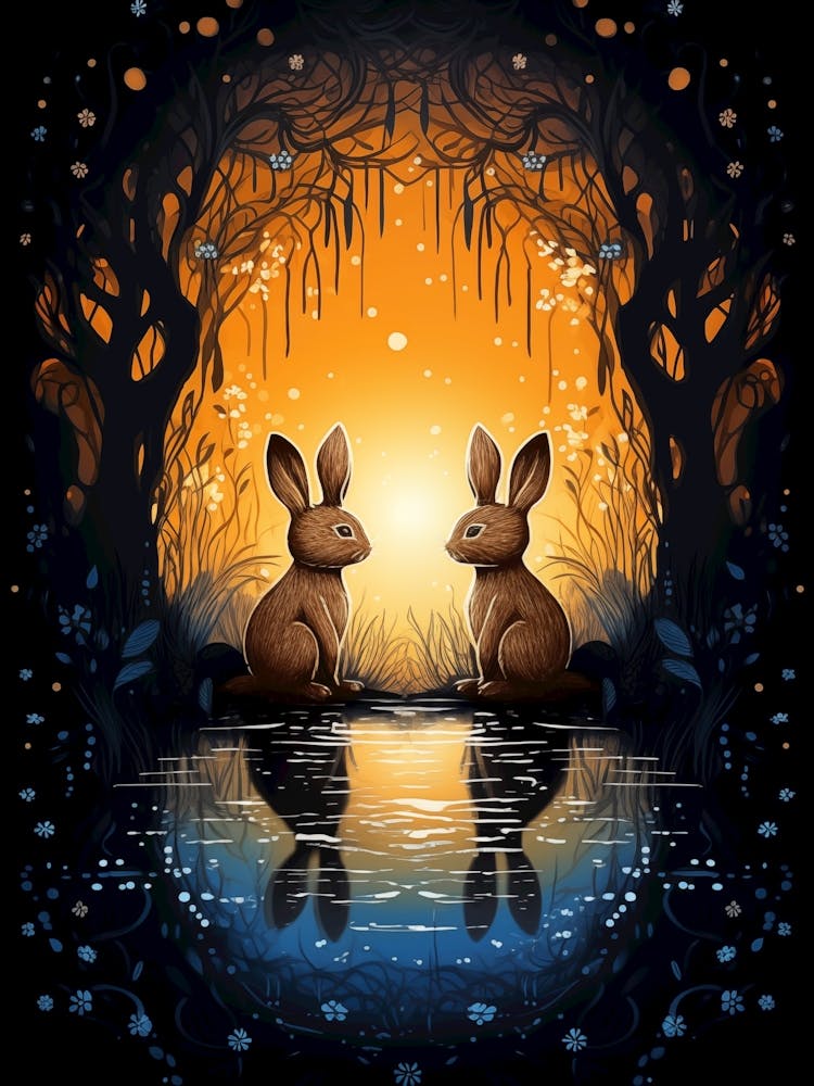 Rabbits In The Forest 2