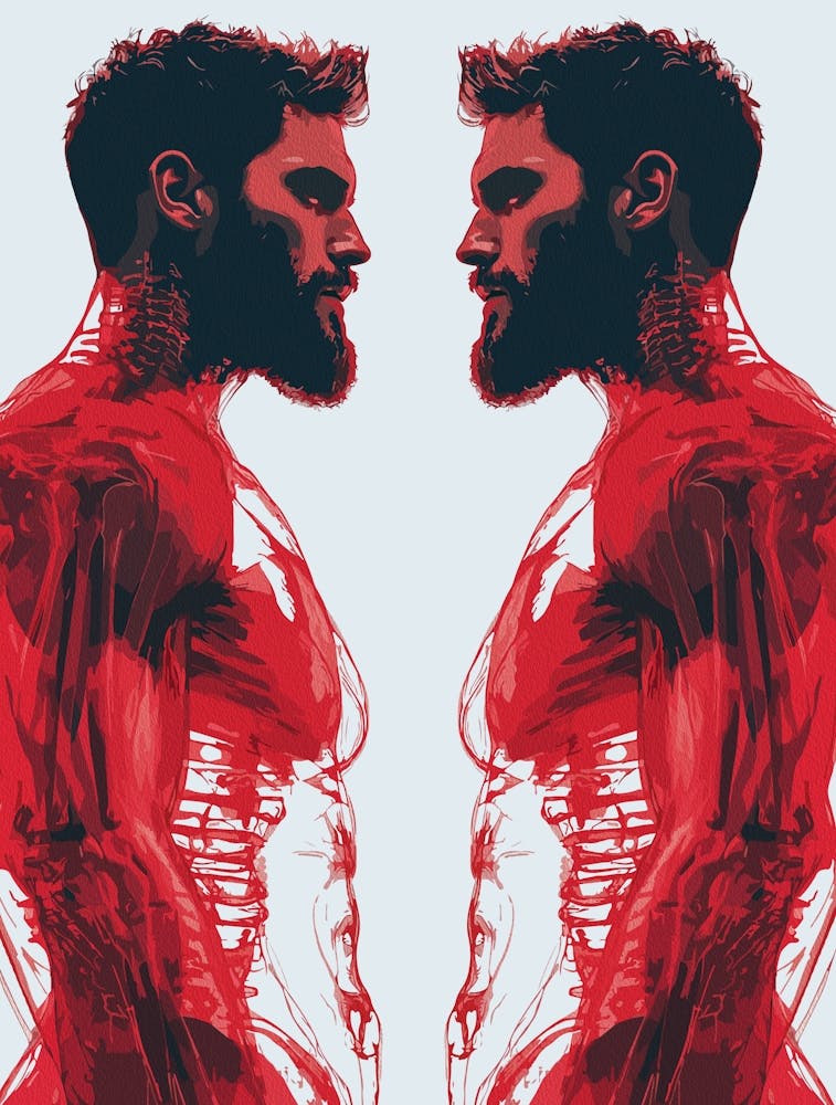 Red Anatomy – Abstract Human Muscle Study