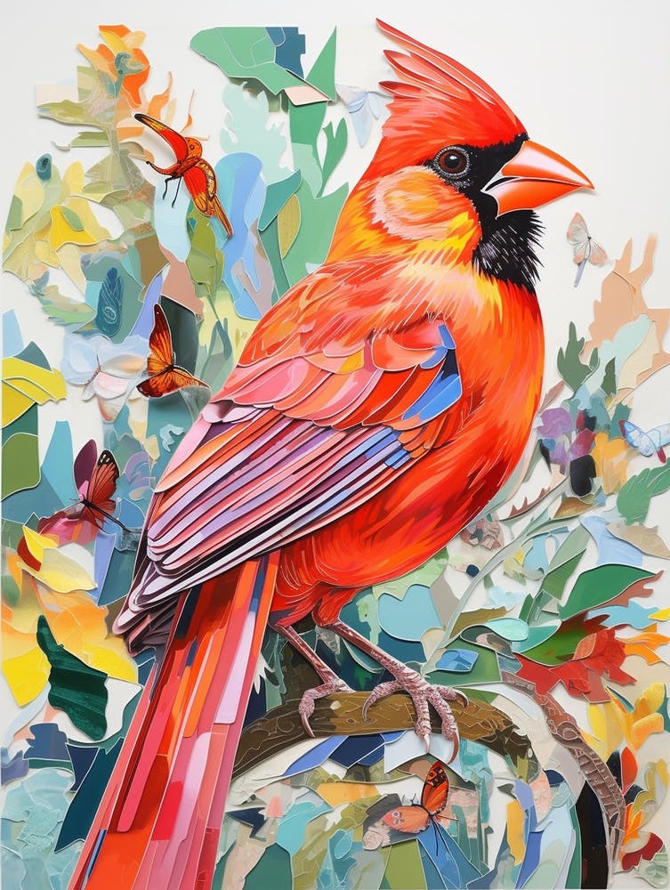 Colourful Bird Painting Cardinal 1