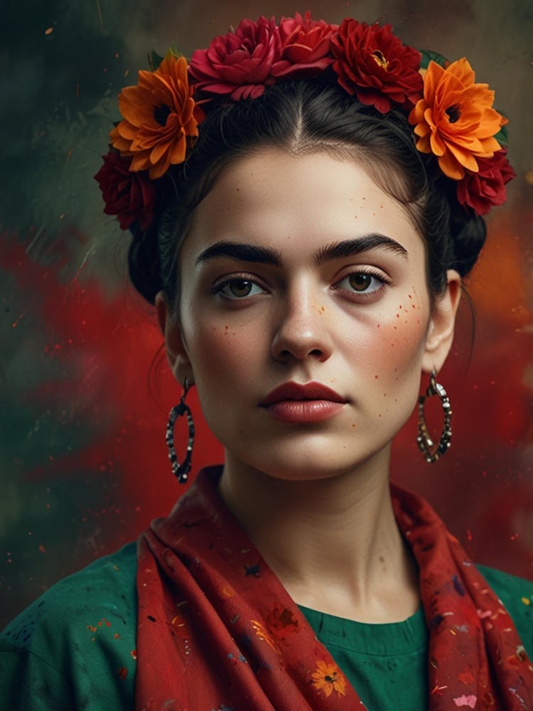 Mexikanisches Mädchen mit Blumen