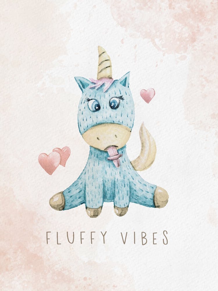 Unicorn Nursery Poster - Cute Pastel Wall Art For Kids Room