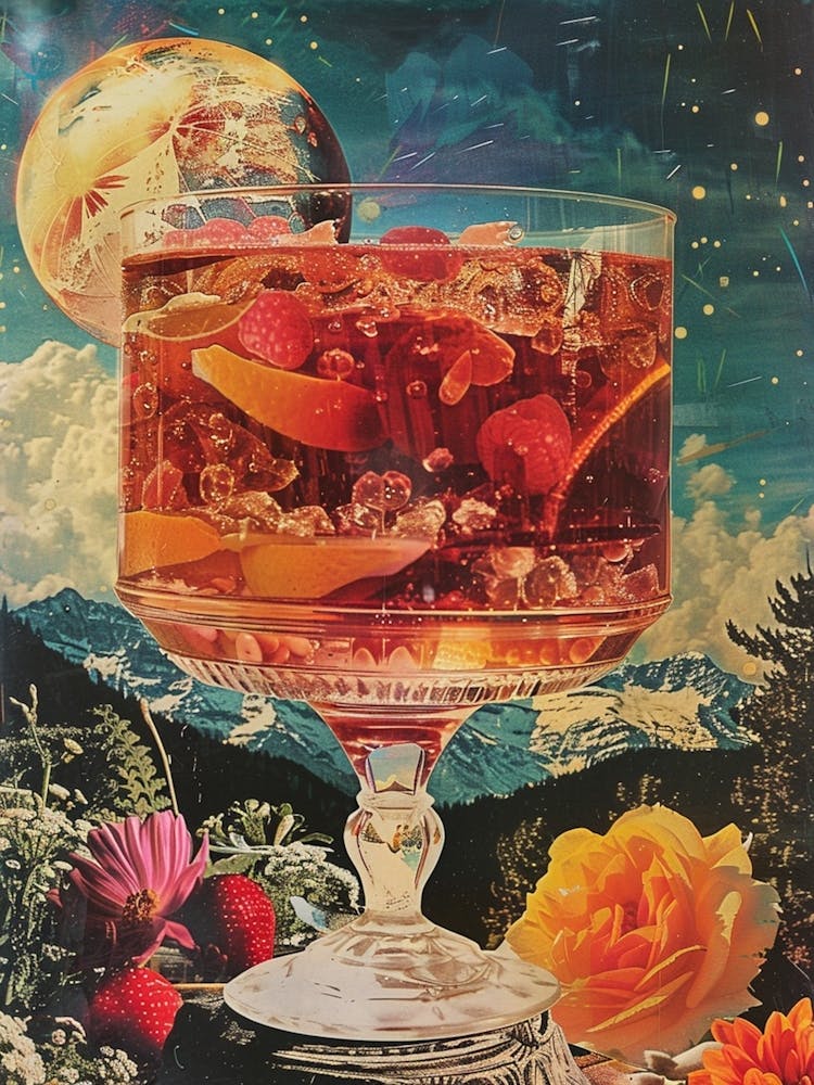 Orange Jelly Space Retro Collage
