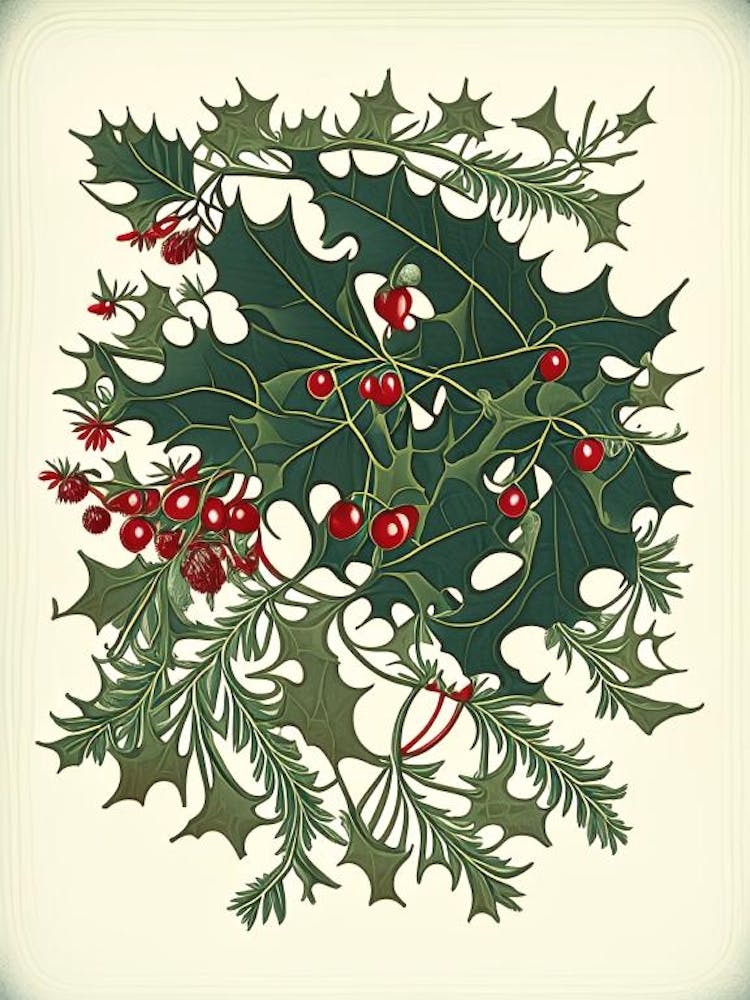 Mistletoe Herb Vintage Botanical