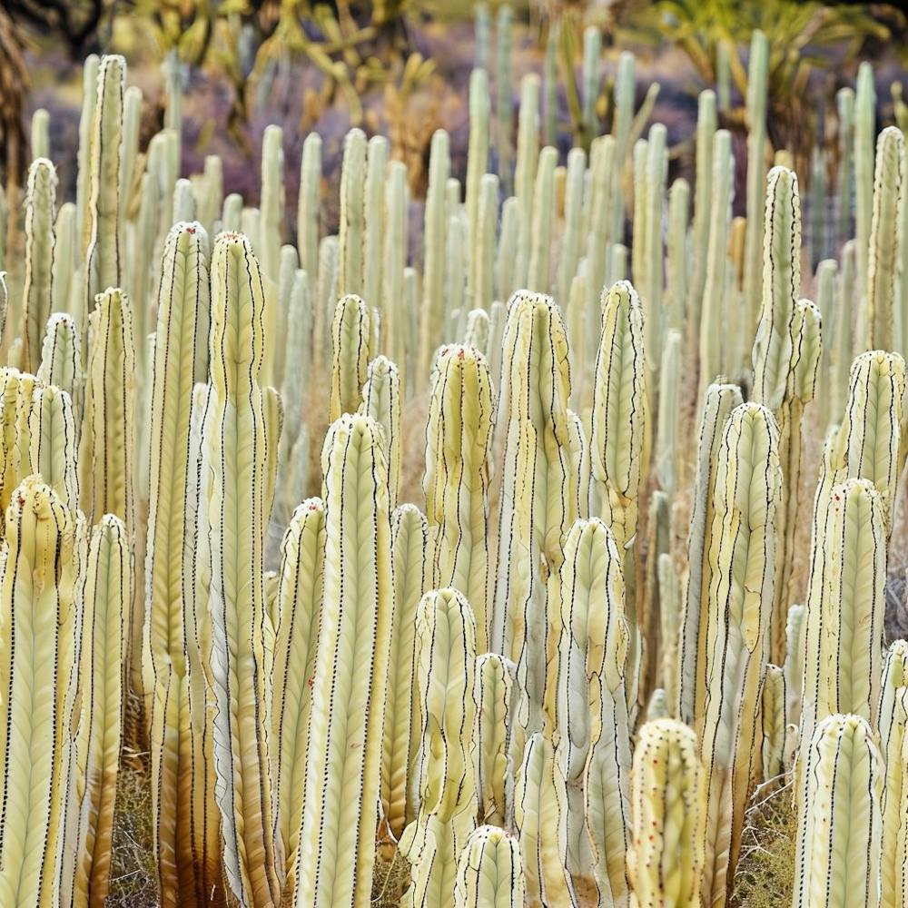 Dense Field Of Columnar Cacti Under Bright Natural Light 1