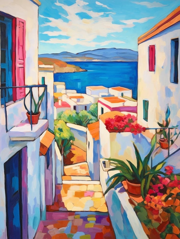 Mykonos Greece 3 Fauvistisches Gemälde