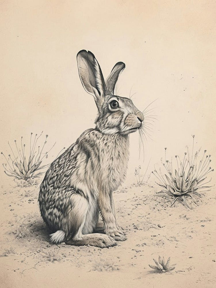 Lionhead Rabbit Drawing 1