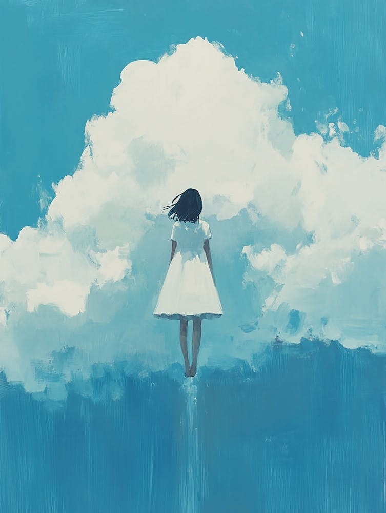 Fille Sur Un Nuage