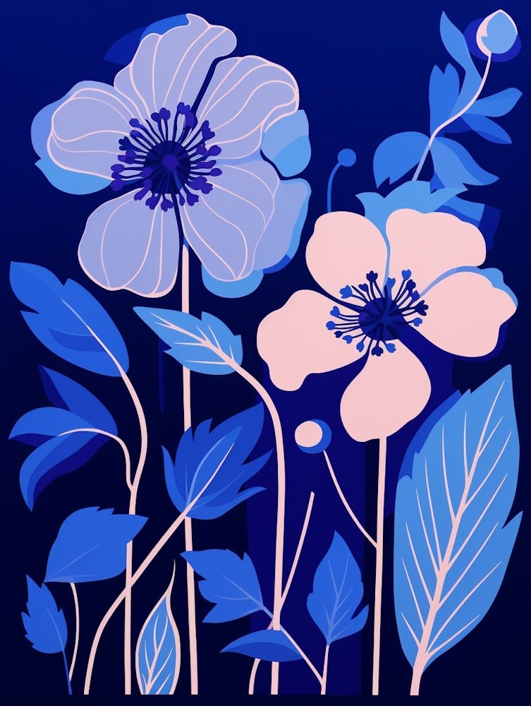Blue Flower Illustration Orchid 4