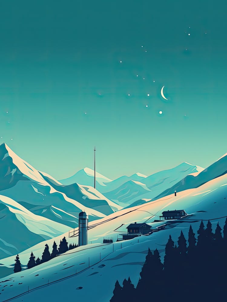 Grandvalira   Andorra, Ski Resort Illustration 3 Simple Style
