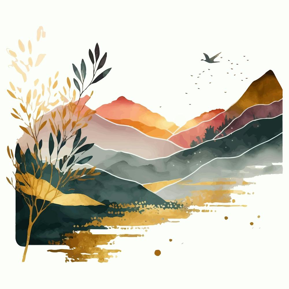 Aquarell-Landschaftsgemälde 2