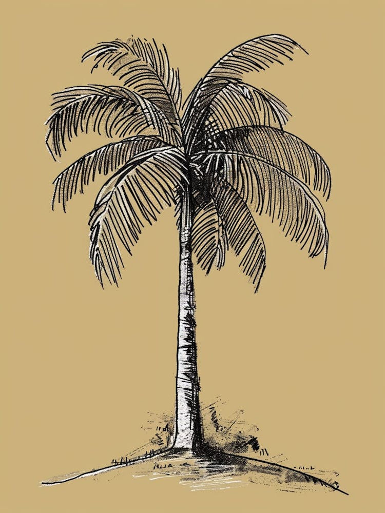 Palm Tree Minimalistic Drawing 2