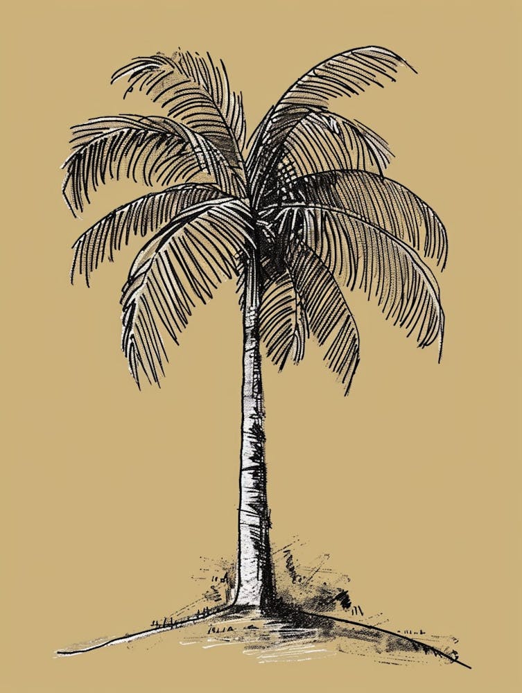 Palm Tree Minimalistic Drawing 2