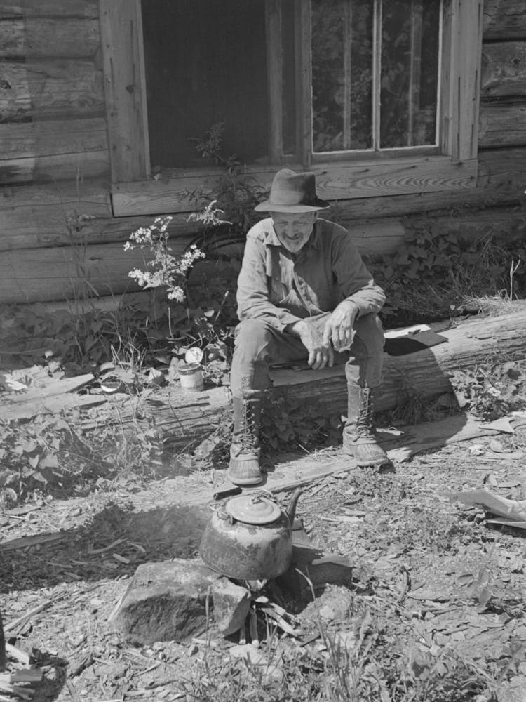 Untitled Photo, Possibly Related To William Besson, Old Mining Prospector, Near Winton, Minnesota By Russell Le