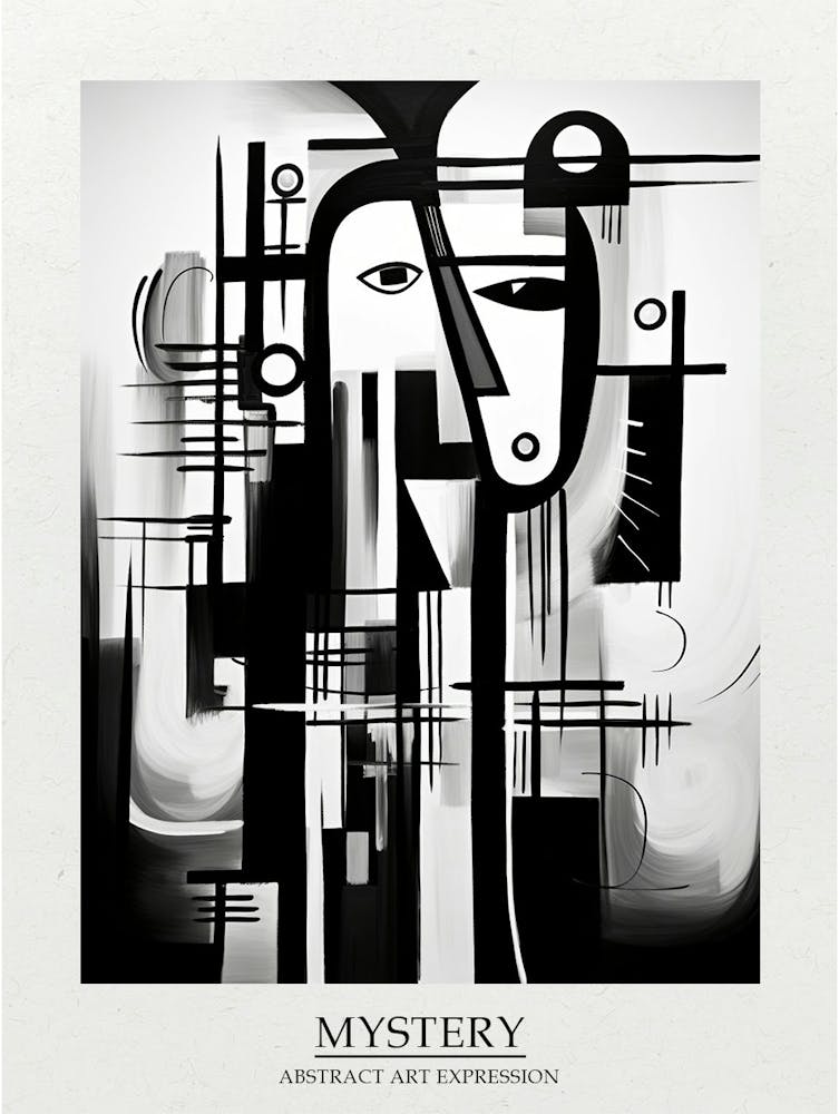 Mystery Abstract Black And White 2 Poster