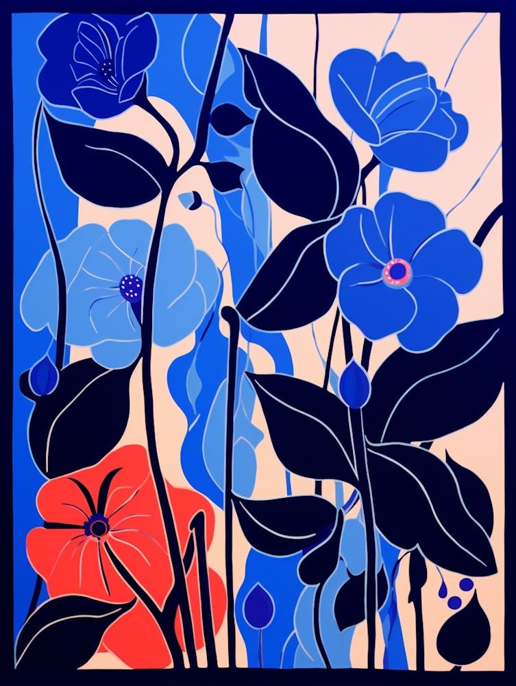 Blue Flower Illustration Morning Glory 4
