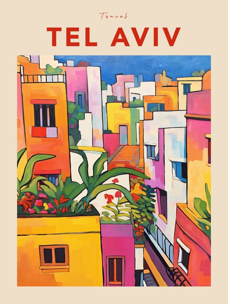 Tel Aviv Israel 5 Fauvist Travel Poster