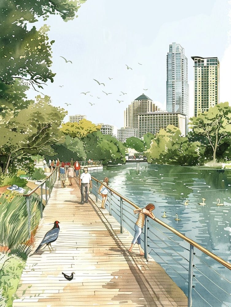 Storybook Illustration Lady Bird Lake And The Board 1