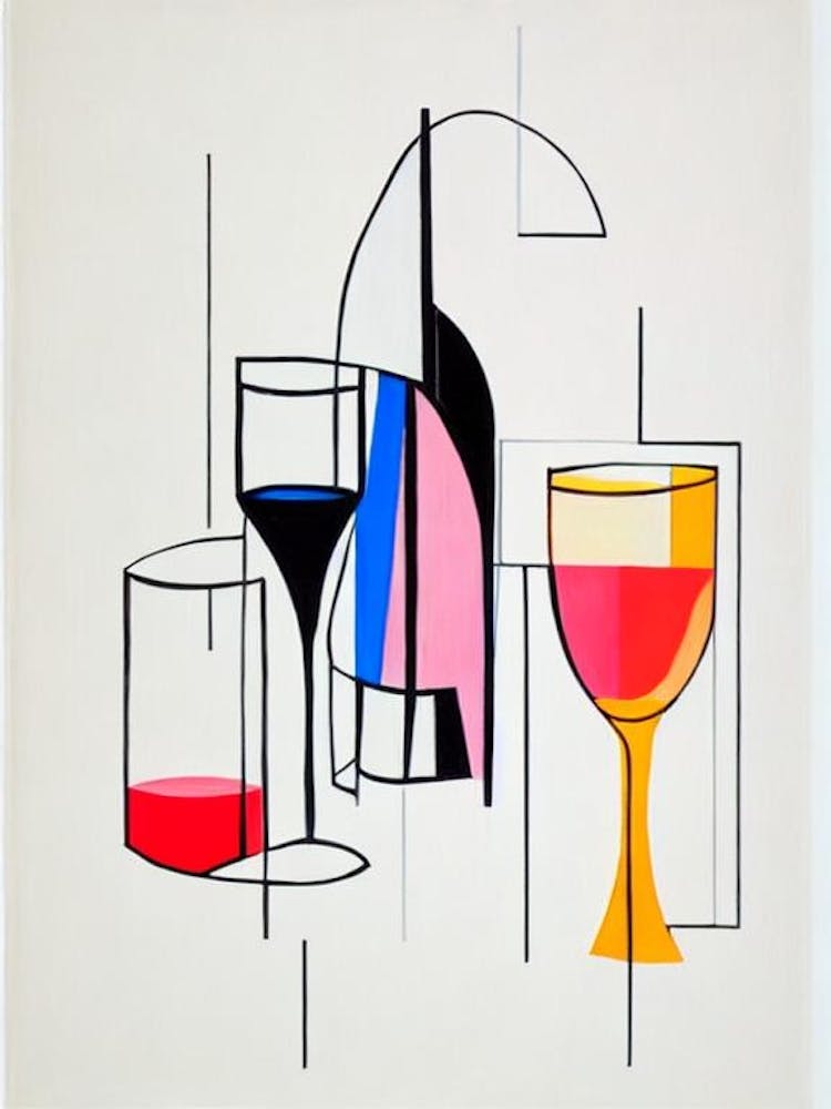 Godmother Picasso Line Drawing Cocktail Poster