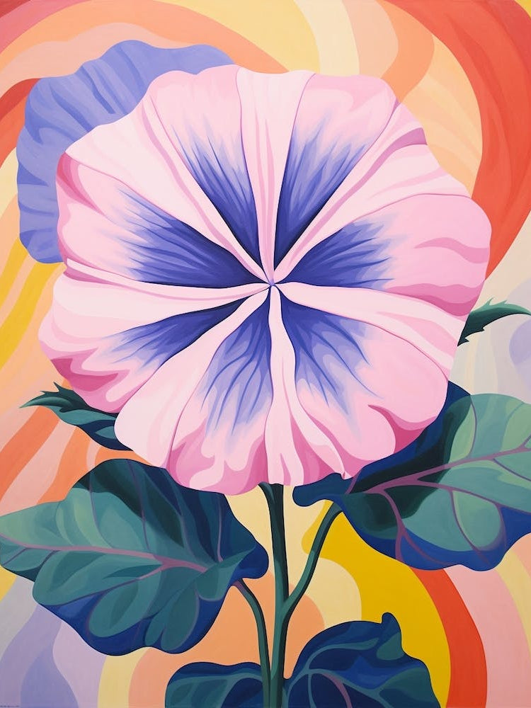 Petunia 1 Hilma Af Klint Inspired Pastel Flower Painting