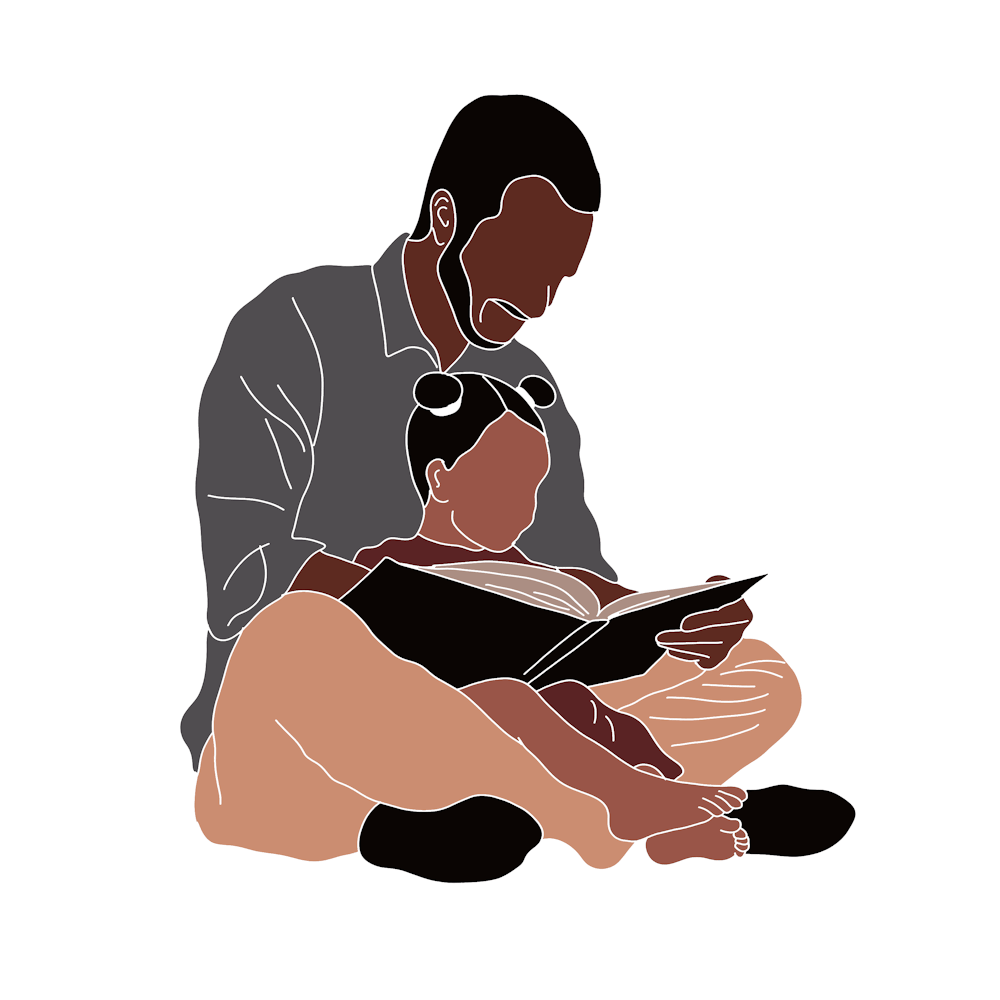 Father Reading To His Child Father's Day