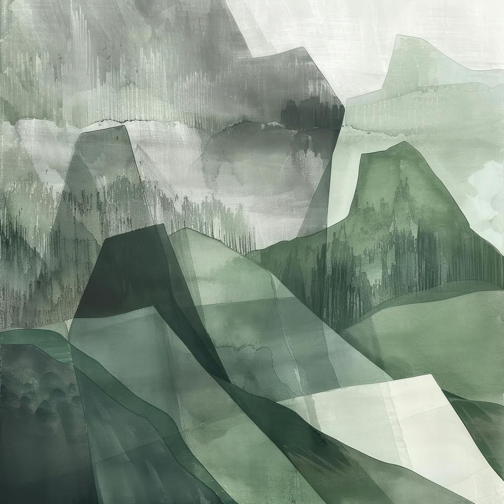 Japanisches Aquarell von Berg Gassan 5