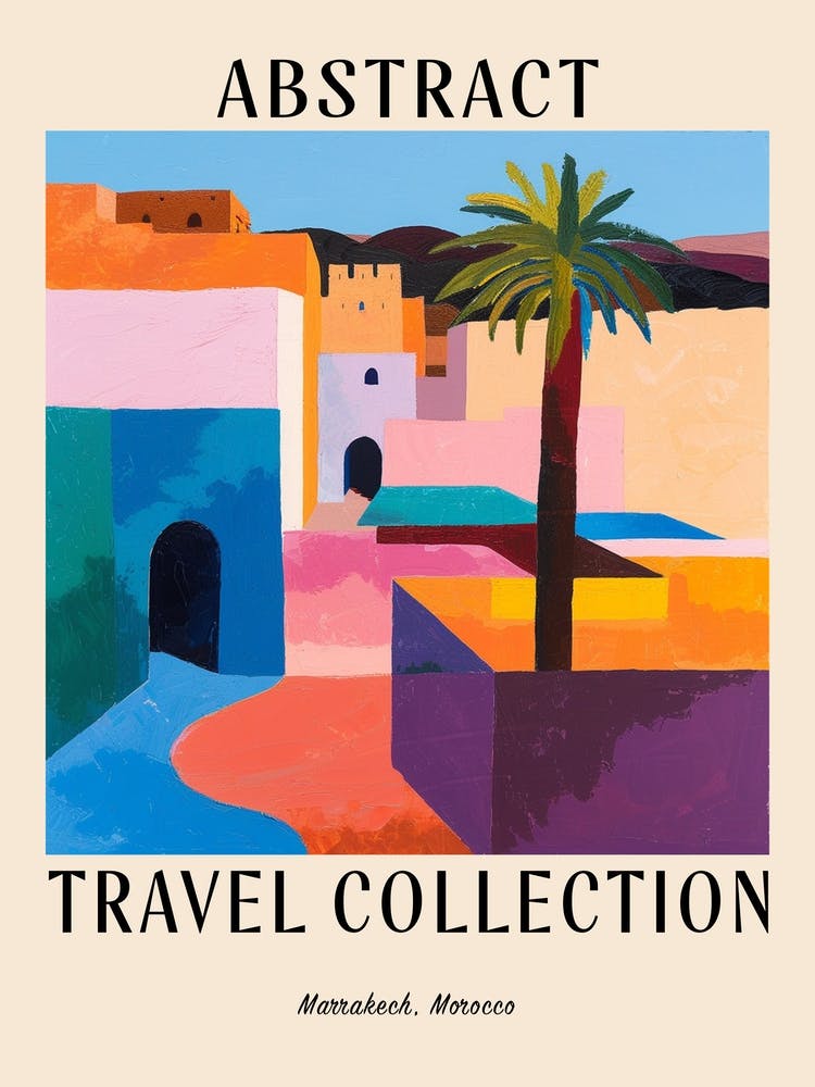 Abstract Travel Collection Poster Marrakech Morocco 7