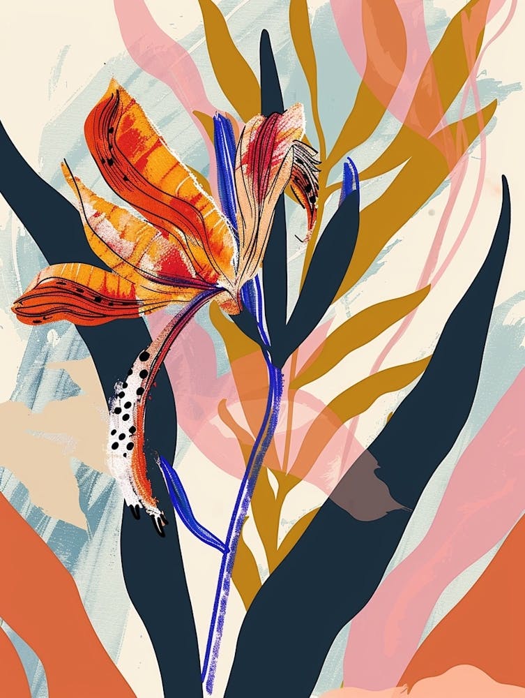 Colourful Flower Illustration Kangaroo Paw Flower 2
