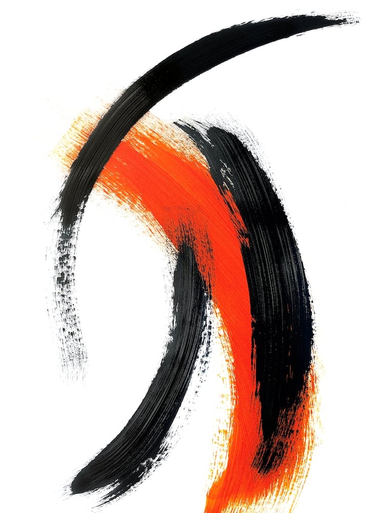 Sharp Black And Orange Abstract