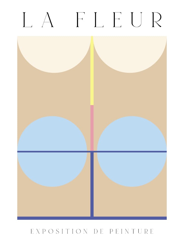 La Fleur Geometric Flowers Poster Set 1